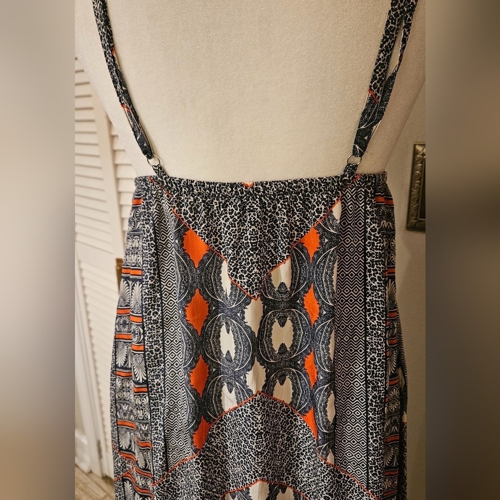 Gypsy 05 Silk Printed Maxi Dress Boho Triangle Top Small - Picture 11 of 13